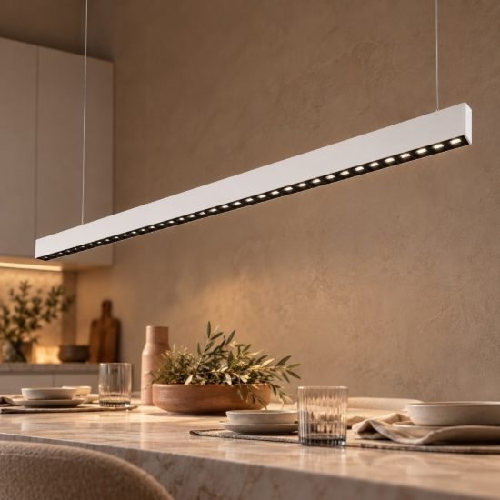 Gea luce gso110c lampadario a barra lineare moderno bianco satinato per ufficio led 40w 4000k