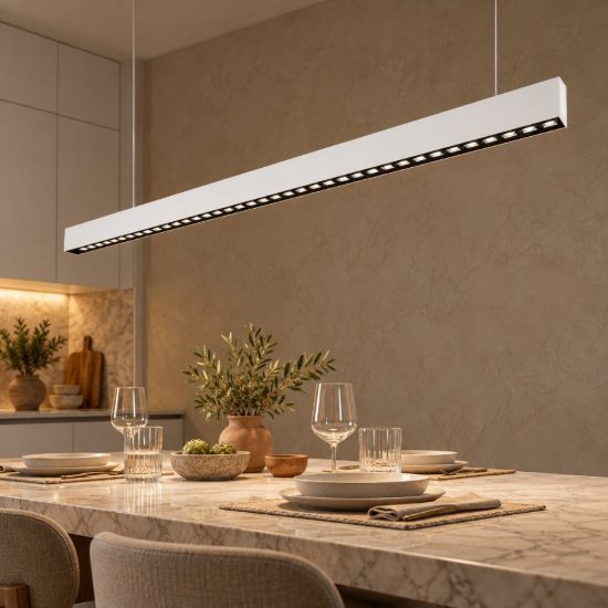 Gea luce gso110c lampadario a barra lineare moderno bianco satinato per ufficio led 40w 4000k