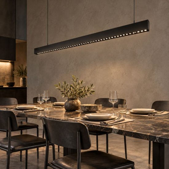 Gea luce gso110c lampadario a barra lineare moderno nero satinato per ufficio led 40w 3000k
