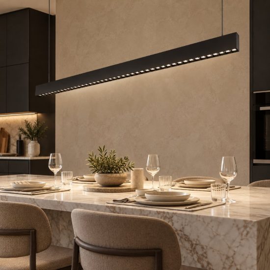 Gea luce gso110c lampadario a barra lineare moderno nero satinato per ufficio led 40w 4000k