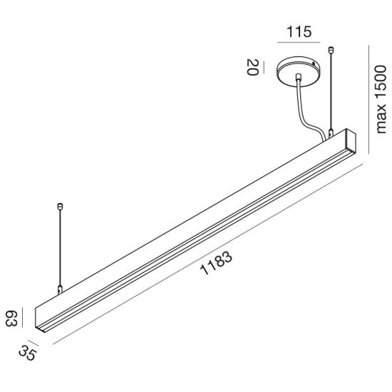 Gea luce gso130c lampadario a barra lineare moderno bianco satinato per ufficio led 40w 3000k