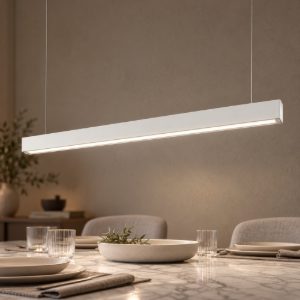 Gea luce gso130c lampadario a barra lineare moderno bianco satinato per ufficio led 40w 4000k