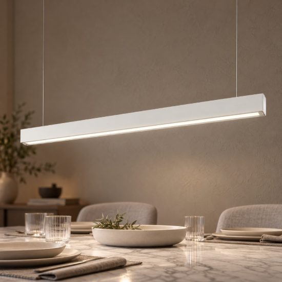 Gea luce gso130c lampadario a barra lineare moderno bianco satinato per ufficio led 40w 4000k