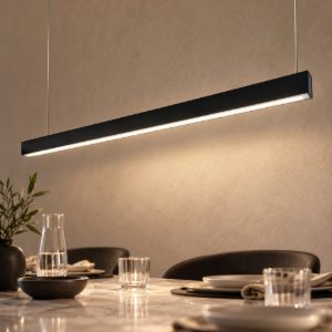 Gea luce gso130c lampadario a barra lineare moderno nero satinato per ufficio led 40w 4000k