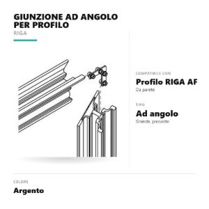 Gea luce pgiagp giunzione ad angolo passante per profilo da parete riga af argento