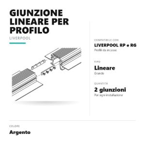 Gea luce pgiag1 giunzione lineare per profili da incasso liverpool argento