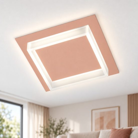 Plafoniera moderna per corridoio quadrata pesca led 28w cct 3000k 4000k
