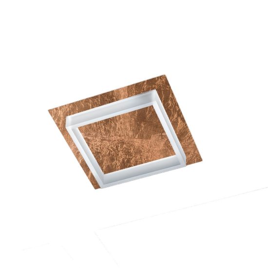 Plafoniera led 28w cct 3000k 4000k moderna quadrata foglia rame