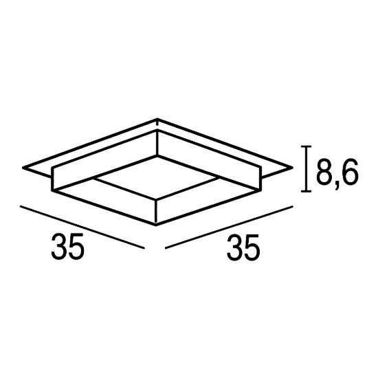 Plafoniera led 28w cct 3000k 4000k moderna quadrata foglia rame