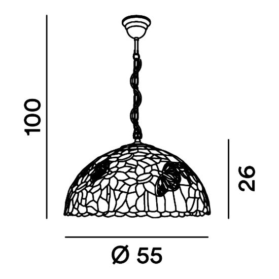 Perenz sunflower lampadario classico cupola multicolor vetro tiffany