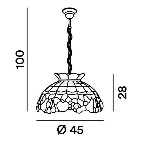 Perenz fruit lampadario classico cupola multicolor vetro tiffany per sala da pranzo