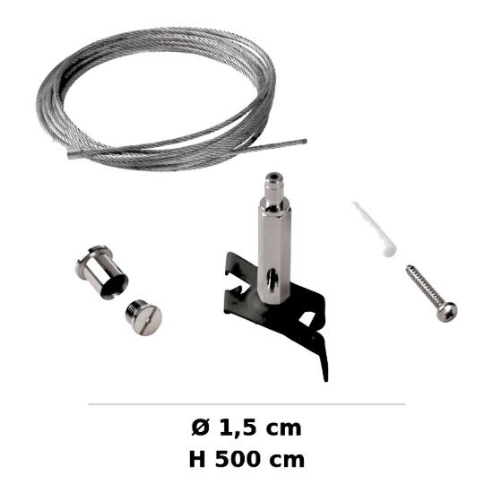 Ideal lux link kit di sospensione 5m per binario trifase nero