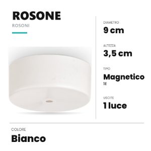 Ideal lux rosone magnetico a 1 luce 1e 9cm bianco