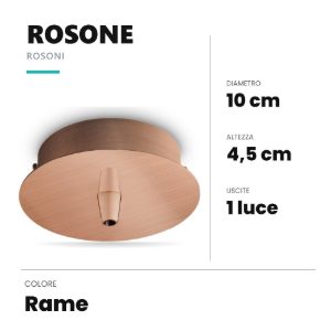 Ideal lux rosone standard a 1 luce 10cm rame