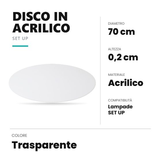 Ideal lux set up disco in acrilico 70cm trasparente