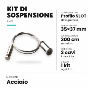 Kit cavo a sospensione per profili ideal lux