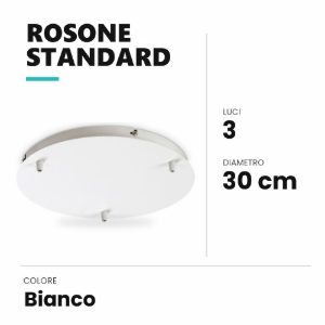 Ideal lux rosone standard a 3 luci 30cm bianco