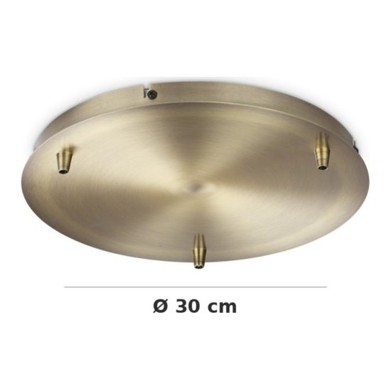 Ideal lux rosone standard a 3 luci 30cm ottone