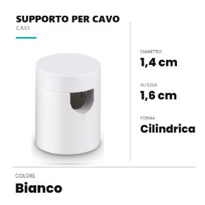 Ideal lux supporto per cavo 14x16mm bianco