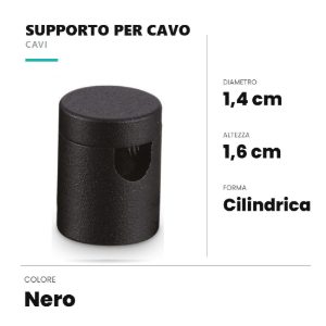 Ideal lux supporto per cavo 14x16mm nero
