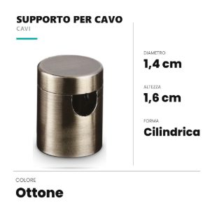 Ideal lux supporto per cavo 14x16mm ottone