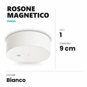 Ideal lux rosone magnetico a 1 luce 9cm bianco