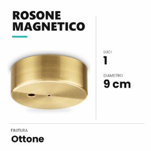 Ideal lux rosone magnetico a 1 luce 9cm ottone