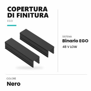 Ideal lux ego copertura di finitura per giunto a l del binario low nera