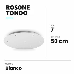 Ideal lux rosone tondo a 7 fori 50cm bianco