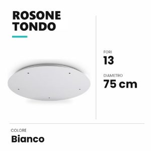 Ideal lux rosone tondo a 13 fori 75cm bianco