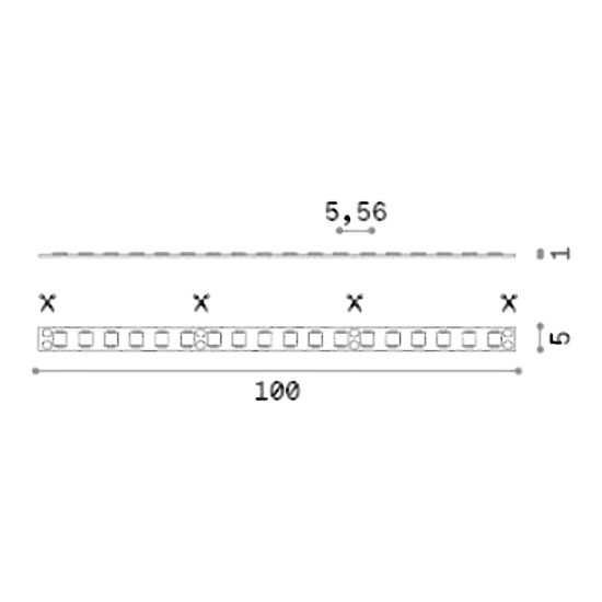 Ideal lux striscia led 24v smd larghezza 5mm 8w/m 3000k ip20 5m