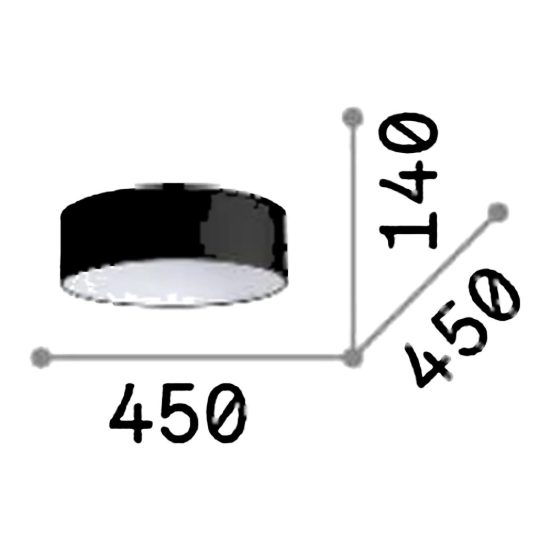 Ideal lux set up paralume cilindrico in tessuto 45x14cm bianco