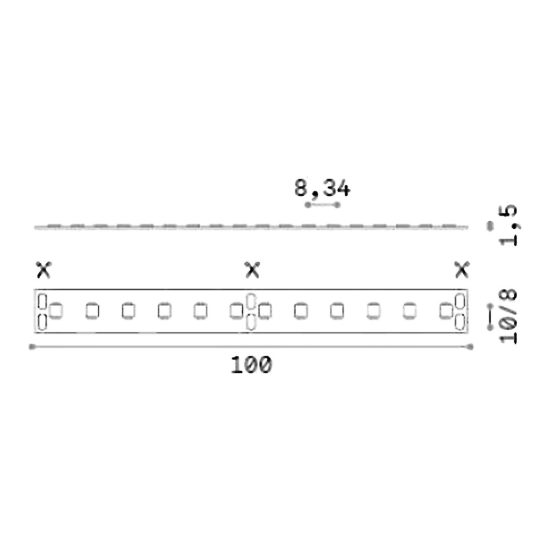 Ideal lux striscia led 24v smd 120 led/m 5w/m 3000k ip65 5m