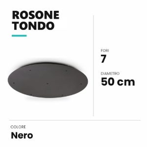Ideal lux rosone tondo a 7 fori 50cm nero