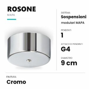Ideal lux mapa rosone per 1 pendente g4 9cm cromo