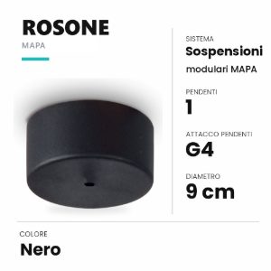 Ideal lux mapa rosone per 1 pendente g4 9cm nero