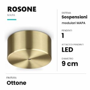 Ideal lux mapa rosone per 1 pendente led 9cm ottone