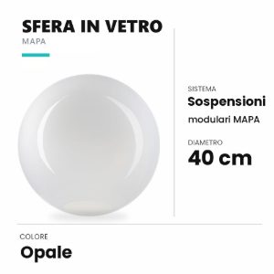 Ideal lux mapa sfera in vetro opale 40cm per sospensioni modulari
