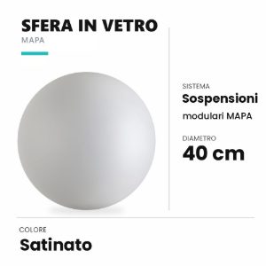 Ideal lux mapa sfera in vetro satinato 40cm per sospensioni modulari