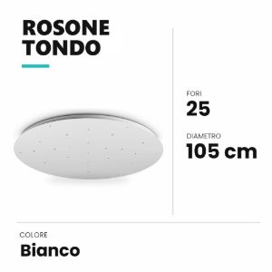 Ideal lux rosone tondo a 25 fori 105cm bianco