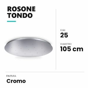 Ideal lux rosone tondo a 25 fori 105cm cromo