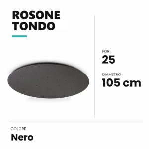 Ideal lux rosone tondo a 25 fori 105cm nero