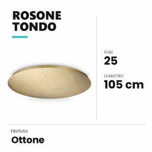 Ideal lux rosone tondo a 25 fori 105cm ottone