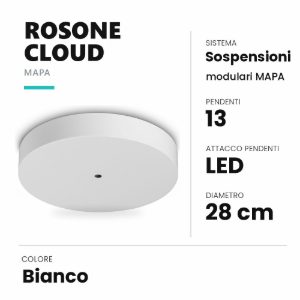 Ideal lux mapa rosone cloud per 13 pendenti led 28cm bianco
