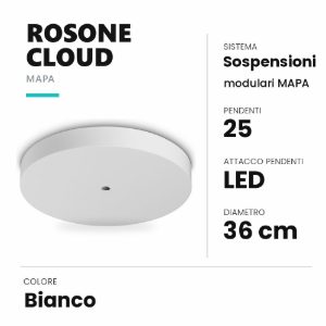 Ideal lux mapa rosone cloud per 25 pendenti led 36cm bianco