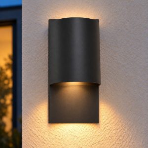 Applique da esterno per terrazzo nera ip54 moderna gu10 3000k