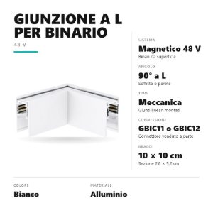 Gea luce gbigsb1 angolo soffitto-soffitto per binario magnetico 48v da superficie bianco