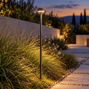 Gea luce ges2420 lampione da giardino paletto a disco antracite led 1,5w 3000k ip65