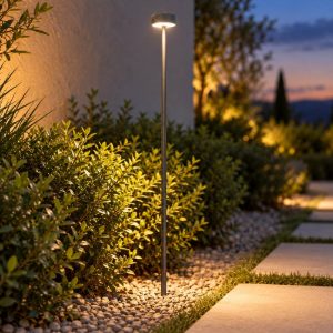 Gea luce ges2420 lampione da giardino paletto a disco antracite led 1,5w 4000k ip65