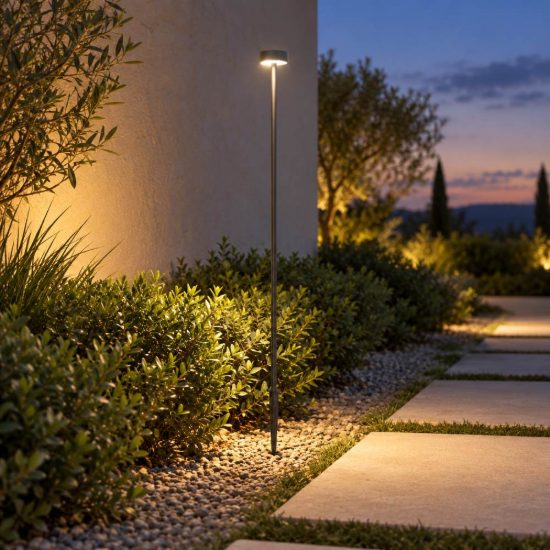 Gea luce ges2420 lampione da giardino paletto a disco antracite led 1,5w 4000k ip65